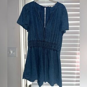 Anthropologie Blue Denim Romper